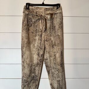 WHBM Snake Print Tapered Ankle Dress Pants